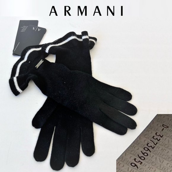 Authentic NEW Armani Exchange RUFFLED Cuff Knit Gloves- Authenticity Certificate - Picture 1 of 16
